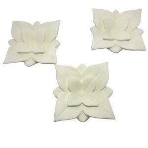 Set of 3 Victoria Hagan Perfect Pieces White Floral Wall Designer Wall Décor 7.5